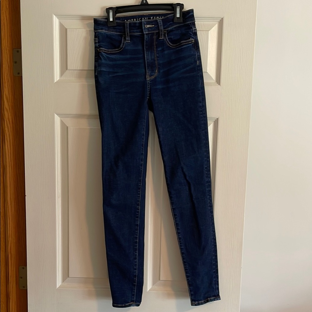 American Eagle Outfitters Women's Dark Blue Skinny Jeans